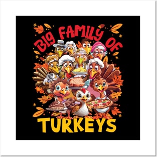 Big Family of Turkeys Posters and Art